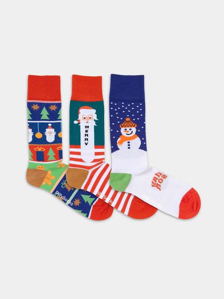Pack 3 paires de chaussettes en coton bio | multicolore "santa's favourites  - multicolor"