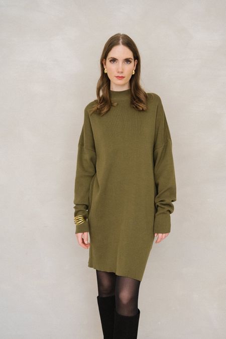 Robe pull en coton bio | olive "nuna - woody olive", Jan'n June, photo 3