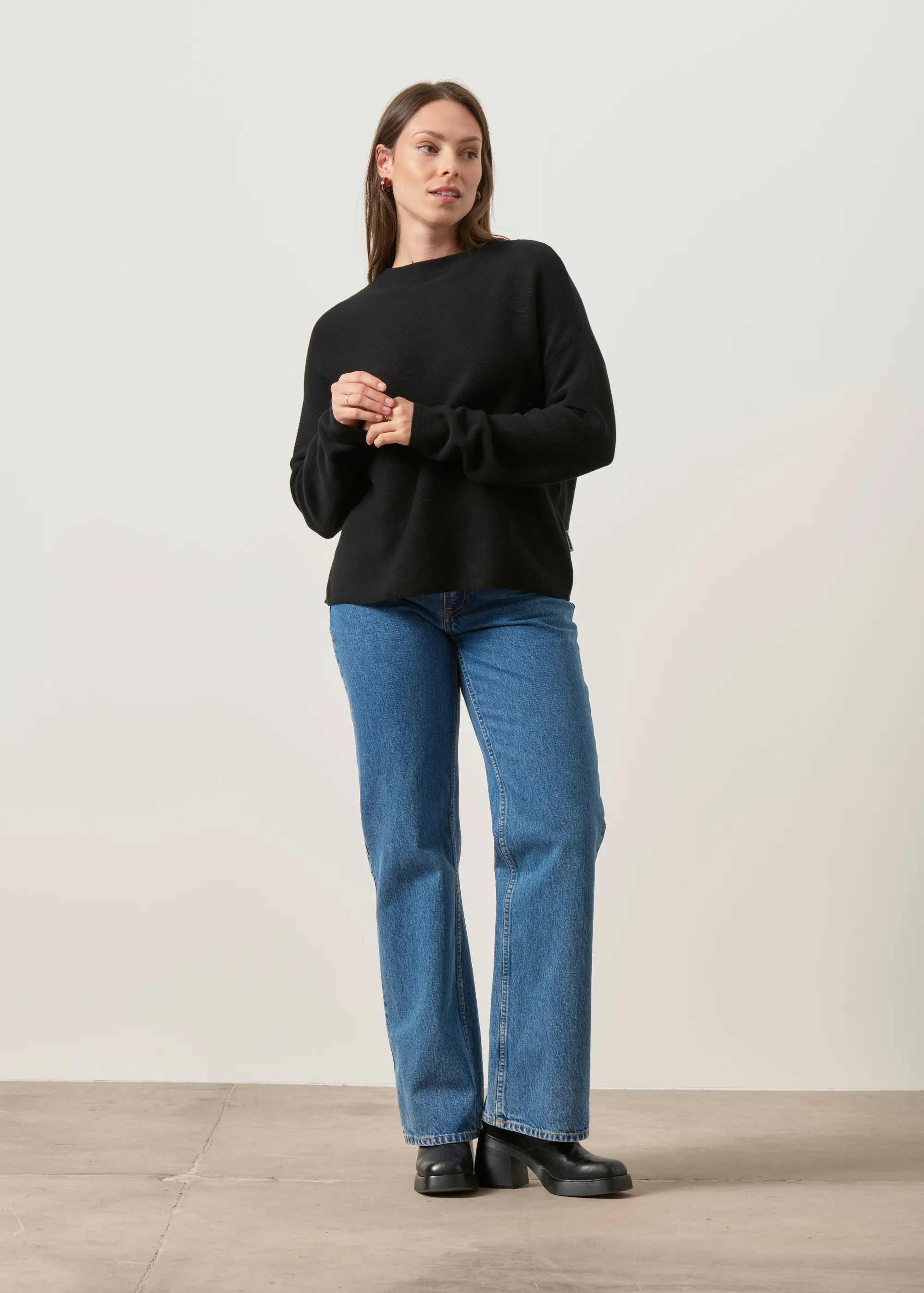 Pull en coton bio | noir "Merinaa", Armedangels, photo 4