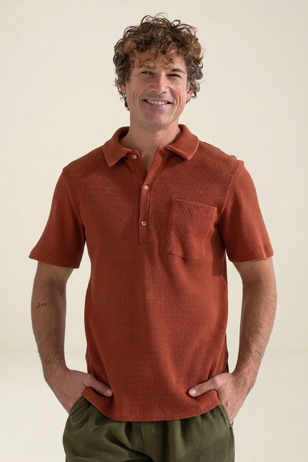 Polo en coton | rouille "Canning - coconut shell" - Twothirds