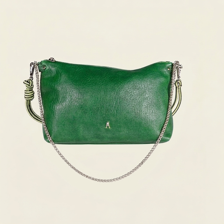 Sac à main cuir tannage végétal | vert "mallow - bubble tennis" - Craie Studio