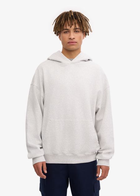 Sweat à capuche oversize en coton bio | gris "snow melange"