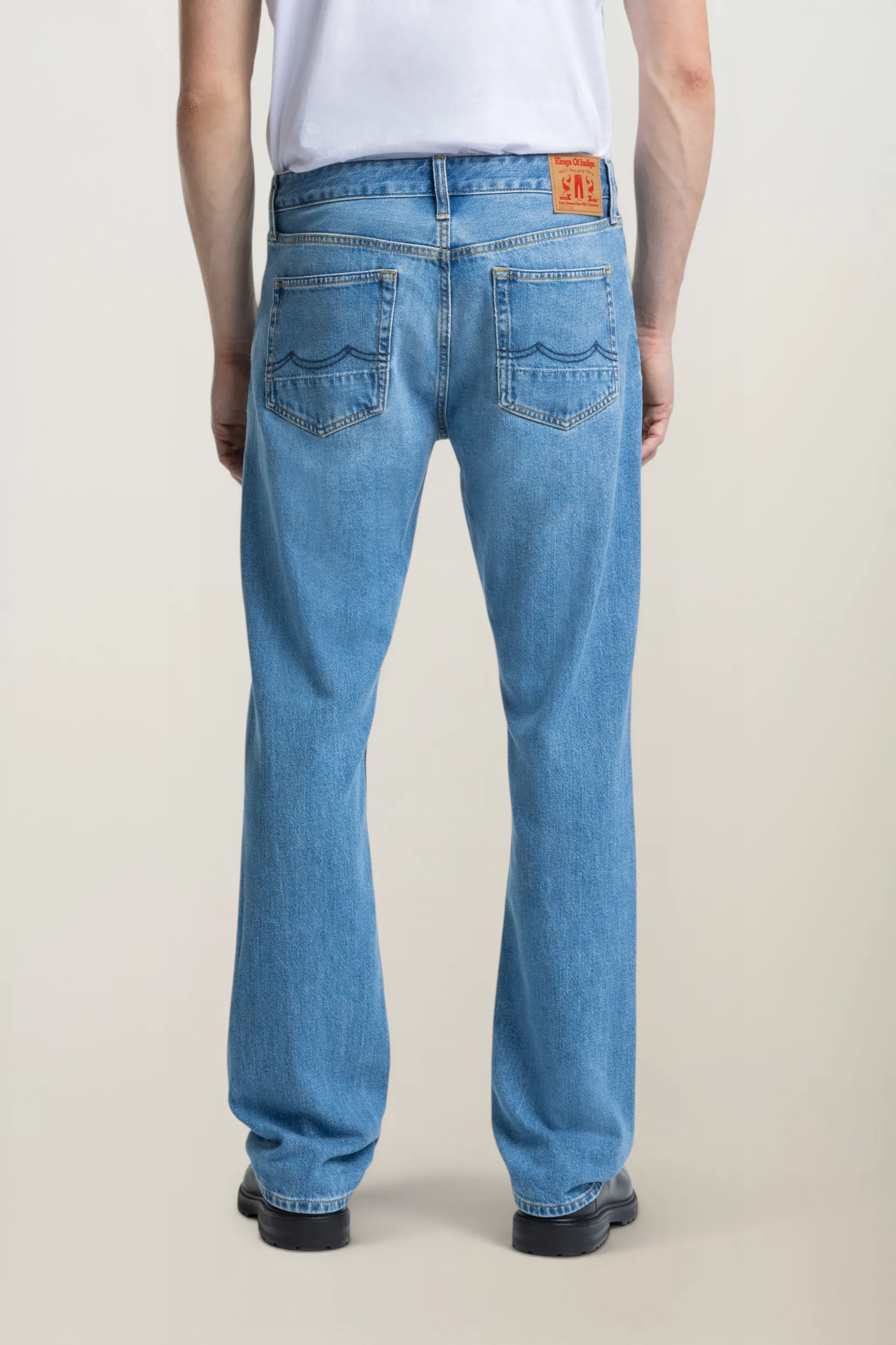 Jean droit en coton bio | bleu "Iskander natural stretch mid worn", Kings of Indigo, photo 2