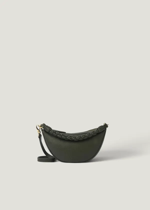 Sac en cuir certifié | moss "leo mini - moss soft grain leather (twisted handle)", O My Bag