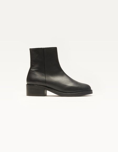 Bottines en cuir vernis certifié | cuir noir "virginie"