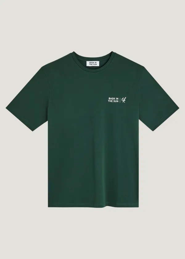 T-shirt imprimé en coton bio | vert "Free - forest", Bask in the Sun