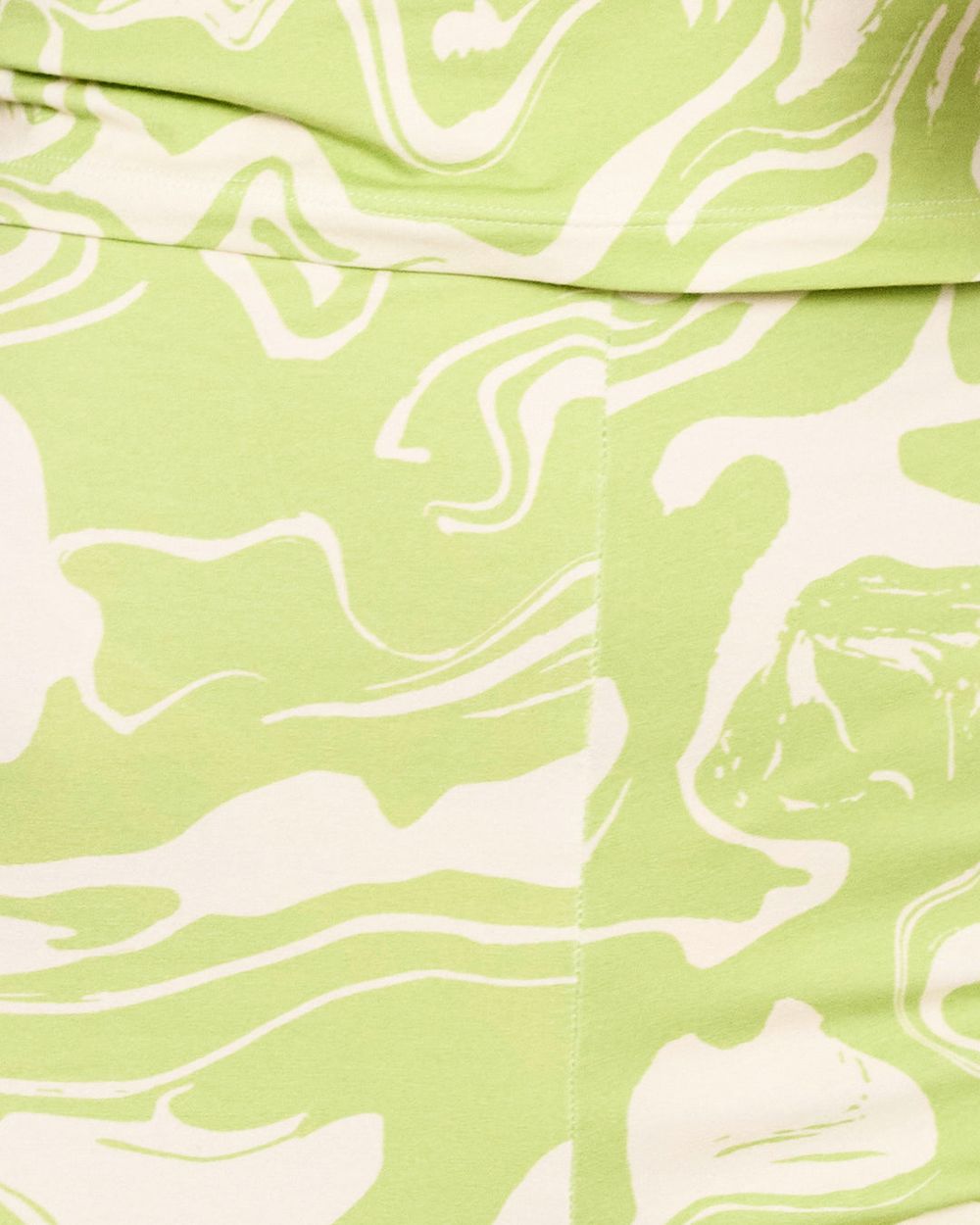 Crop top vert à motifs psychés en coton bio - sol green waves femme