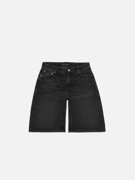 Short bermuda denim en coton bio | black "meja denim shorts night dune black" - Nudie Jeans