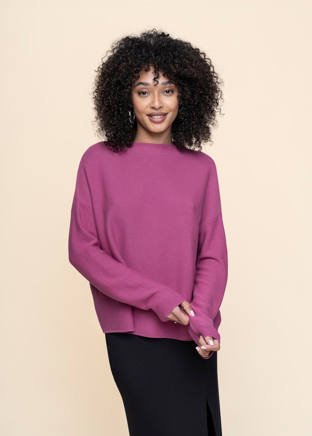Pull ample en coton bio | rose 