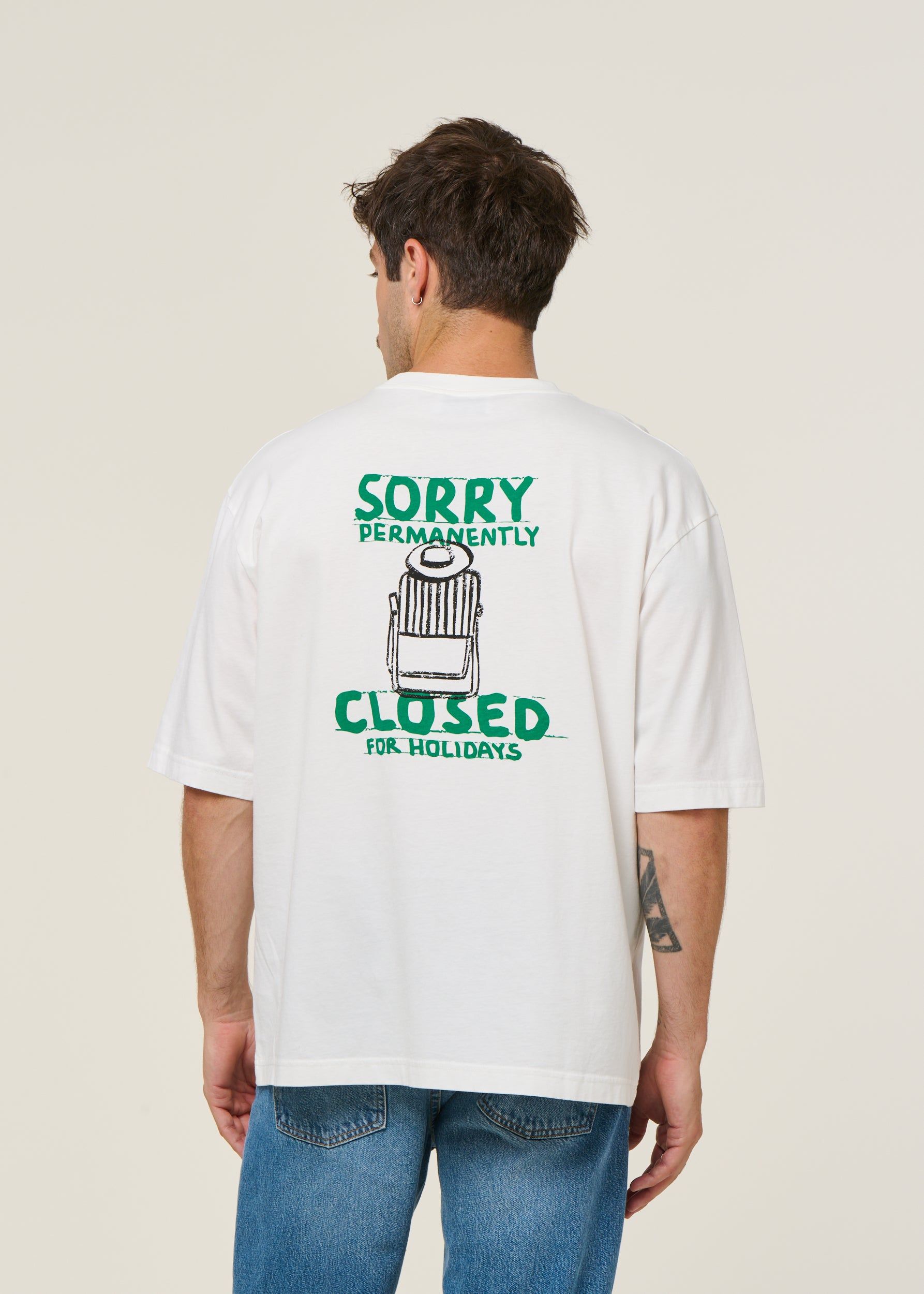 T-shirt en coton bio | blanc "closed - natural", Bask in the Sun, photo 1