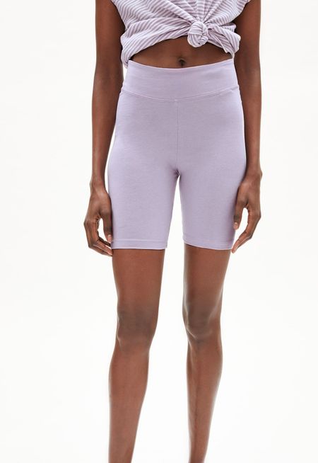 Short biker lilas en coton bio - nedaa solid purple noise