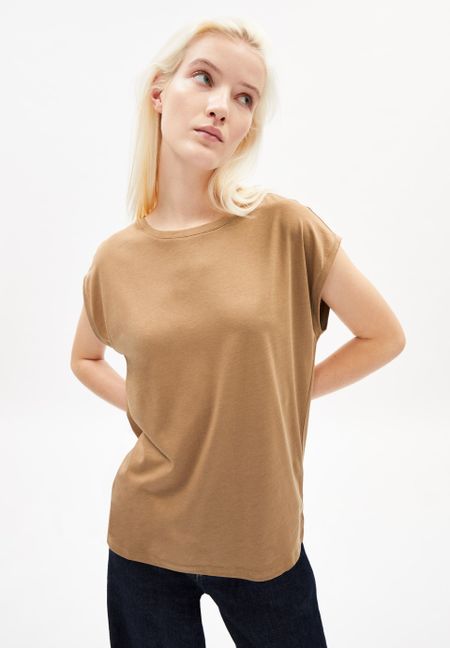 T-shirt ample camel en tencel - jilaa