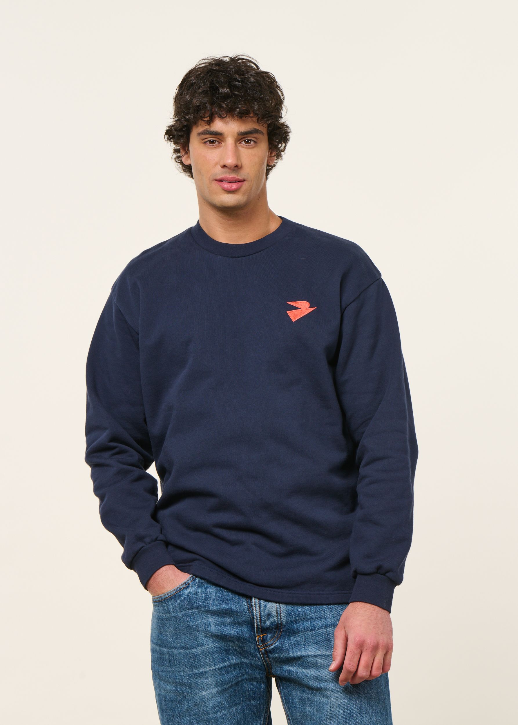 Sweat en coton bio | bleu "free mind bleu dusk", Olow, photo 1