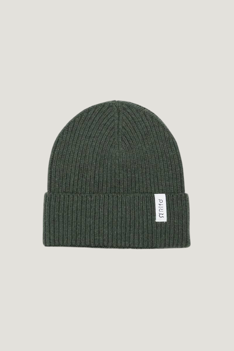 Bonnet en cachemire recyclé | kaki "cappello marcello verde foresta", Rifò, photo 1