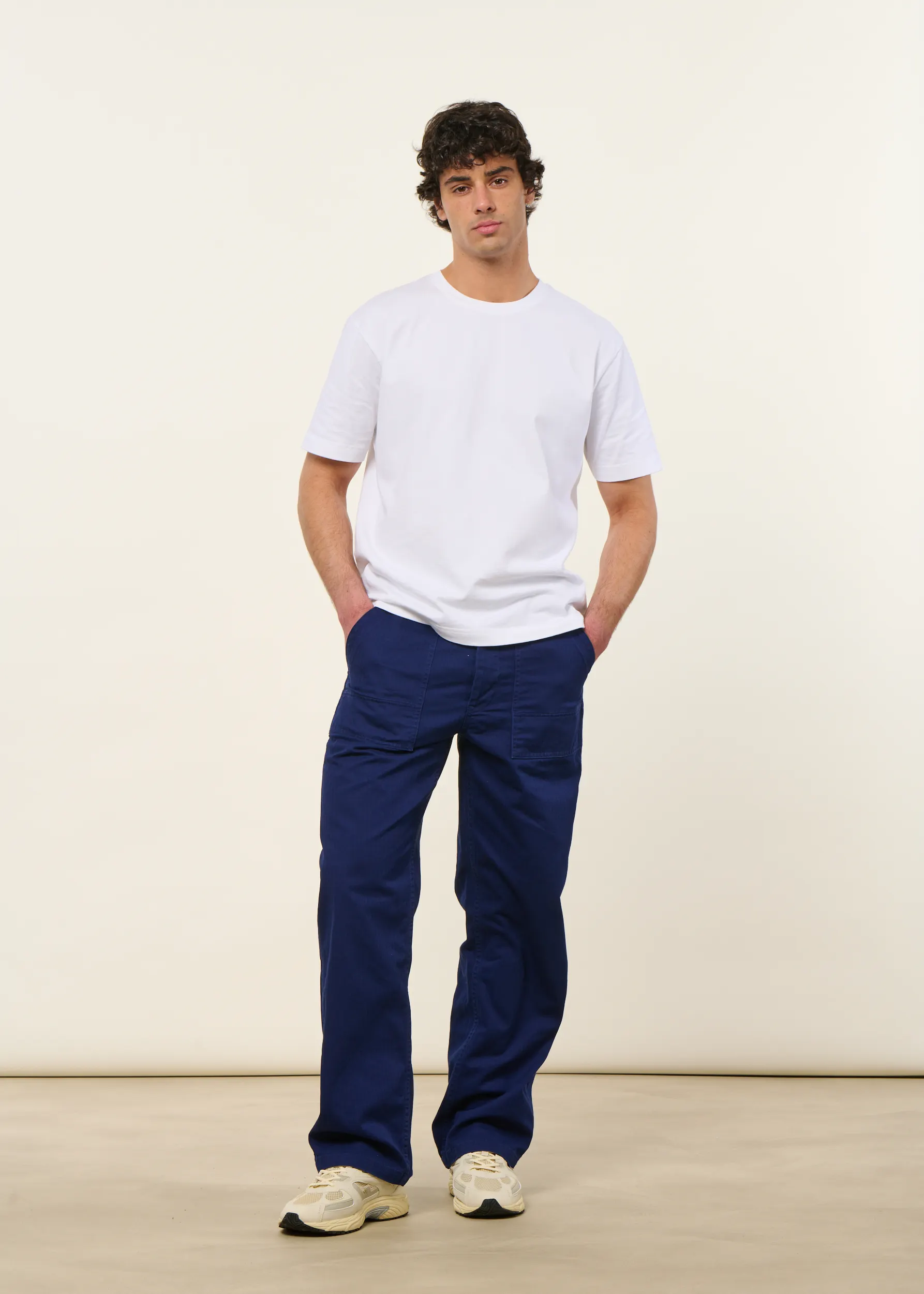 Pantalon large en coton bio | bleu "tuff tony pants deep blue", Nudie Jeans, photo 6