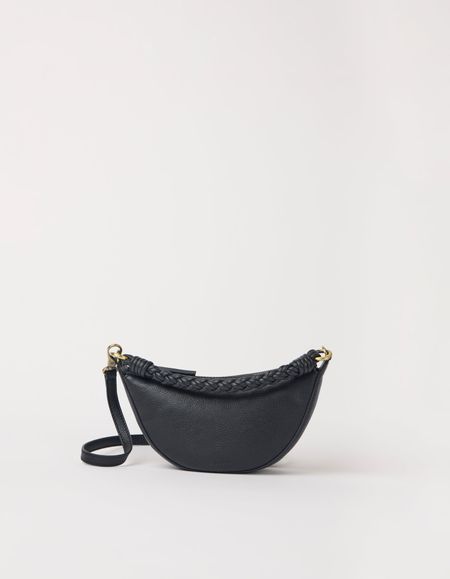 Sac à en cuir certifié | black "leo mini - black soft grain (twisted handle)" - O My Bag