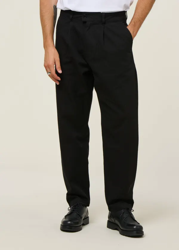 Pantalon large en coton bio | noir "wotan black", Thinking Mu