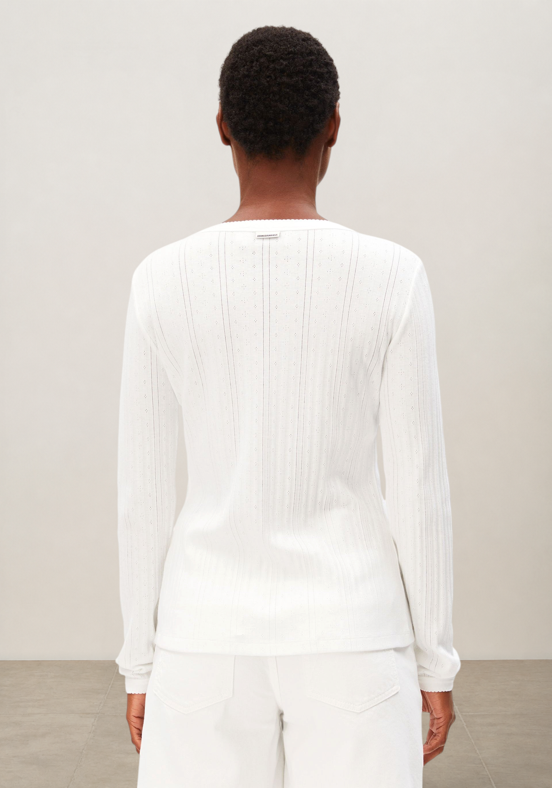 Leichter Pointelle-Cardigan aus Bio-Baumwolle | Weiß "Pointelle cardigan - white", Armedangels, Foto 3
