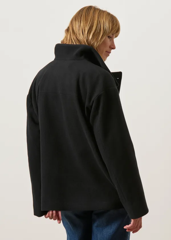 Manteau court en laine recyclée | noir "Majelaa wool jacket - black", Armedangels