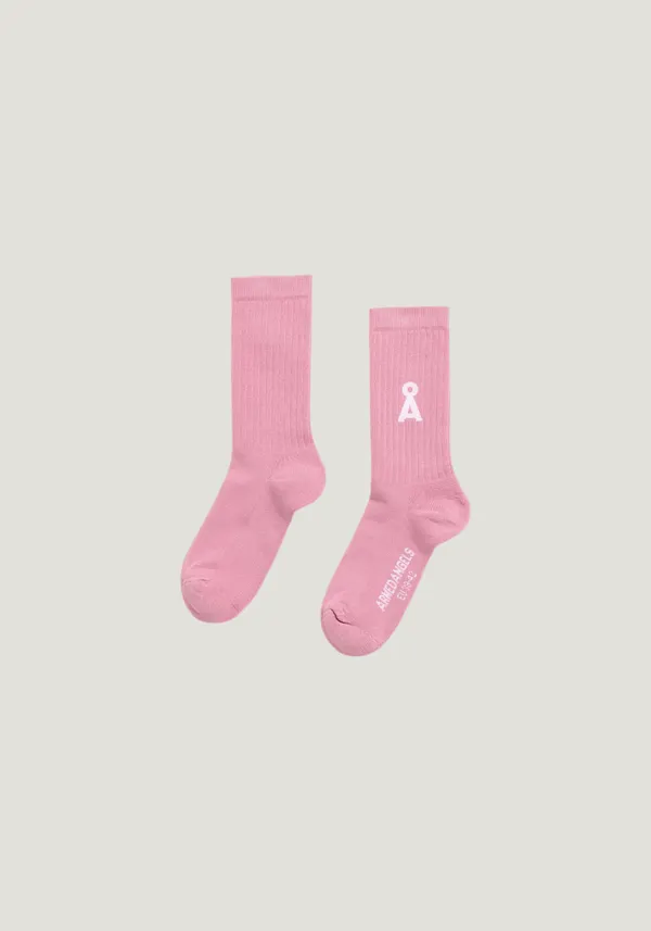 Chaussettes en coton biologique | rose "saamus bold socks - washed berry", Armedangels