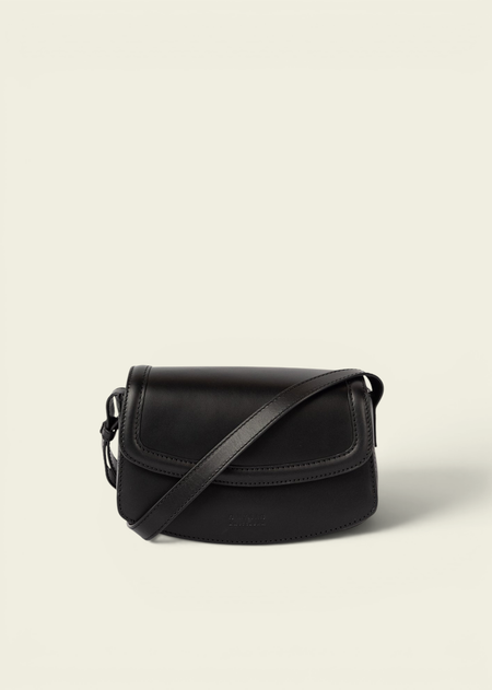 Sac à bandoulière en cuir certifié | black "kendalini - black classic leather" - O My Bag