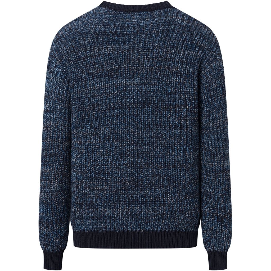 Pull en maille de coton bio | mélange de bleu "multicolored crew neck blue aop", Knowledge Cotton Apparel, photo 7