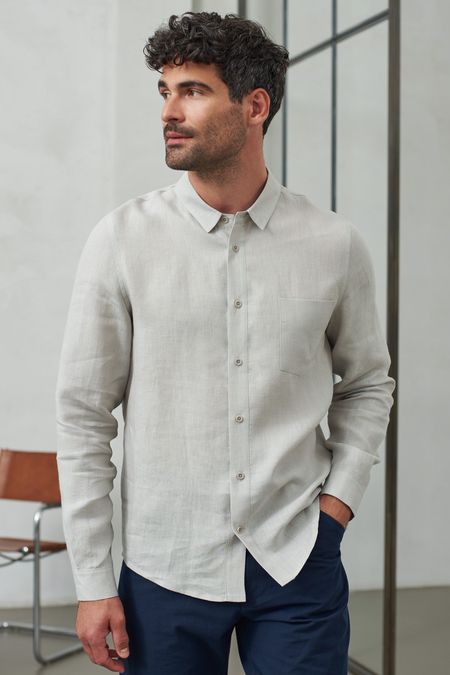 Chemise en lin | gris "simon reed pure linen"
