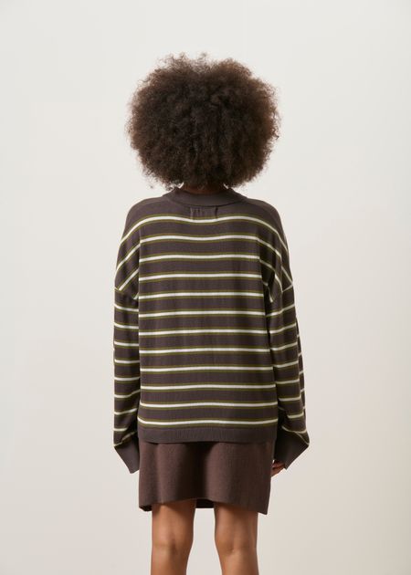 Pull polo en coton biologique | rayé "Etta - zartbitter striped", Jan'n June, photo 4