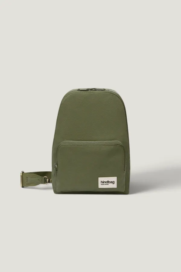Sac bandoulière Sling bag en coton bio | olive "felix olive" - olive, Hindbag