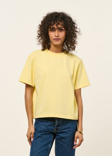 T-shirt boxy en coton bio | jaune