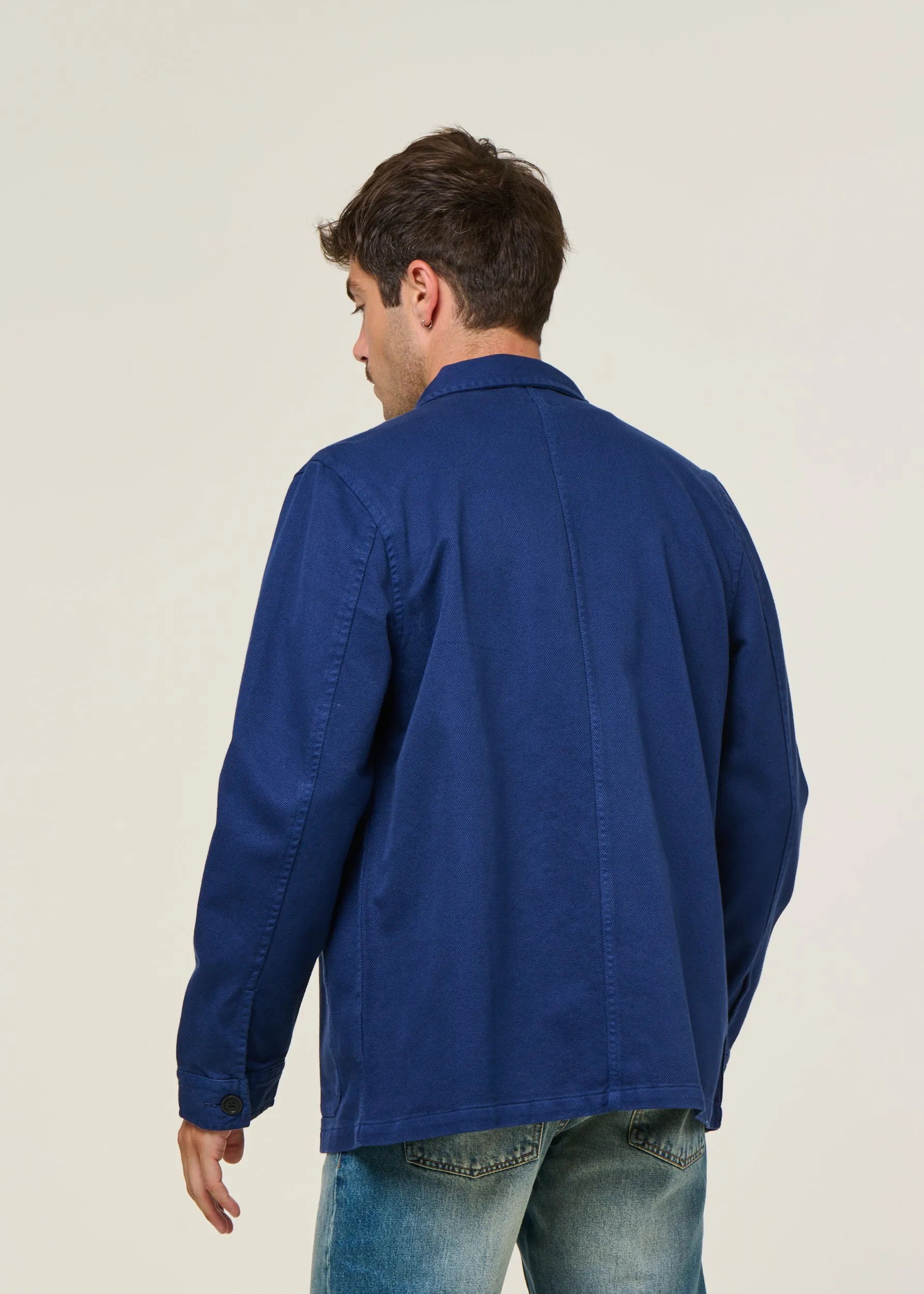 Veste worker en coton bio | bleu "barney worker jacket mid blue", Nudie Jeans, photo 3