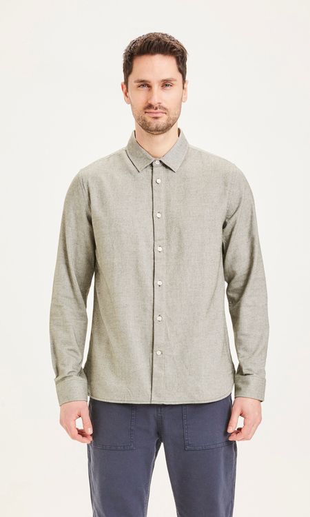 Chemise verte clair en flanelle de coton bio - larch forrest night