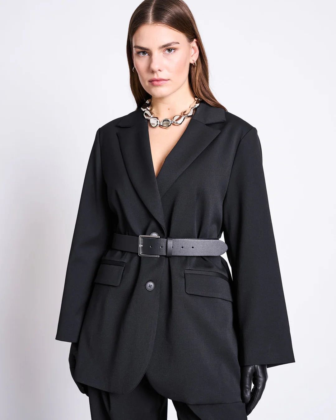Blazer noir en recyclé et tencel - durance black, Jan'n June, photo 2