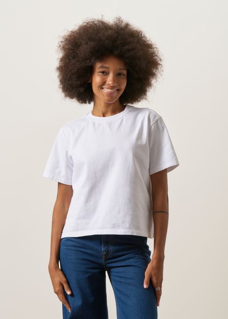T-shirt boxy en coton bio | blanc - WeDressFair