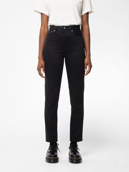 Jean mom en coton bio | noir "breezy britt dry everblack"