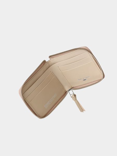 Portefeuille crème en cuir à tannage végétal - bergendahl wallet zip cream - Nudie Jeans