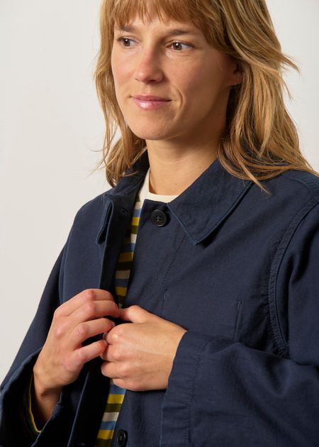 Veste en coton bio | bleu "Lovis jacket back sateen - indigo" - Nudie Jeans