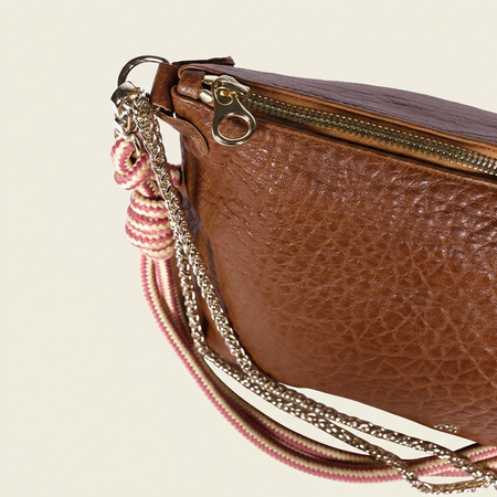 Sac bandoulière en cuir tannage végétal | marron "mallow - bubble havana s26" - Craie Studio