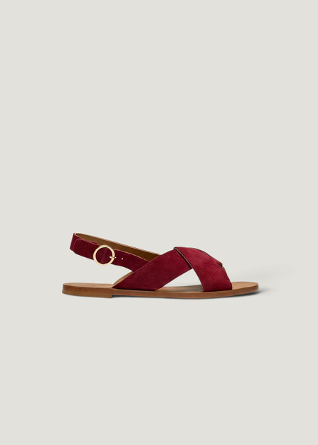 Sandalen aus zertifiziertem Leder | Violett "paloma - suède pourpre", Odaje ex M.Moustache, Foto 2