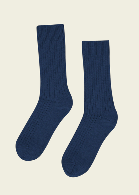 Chaussettes en laine mérinos recyclée | bleu "marine blue"