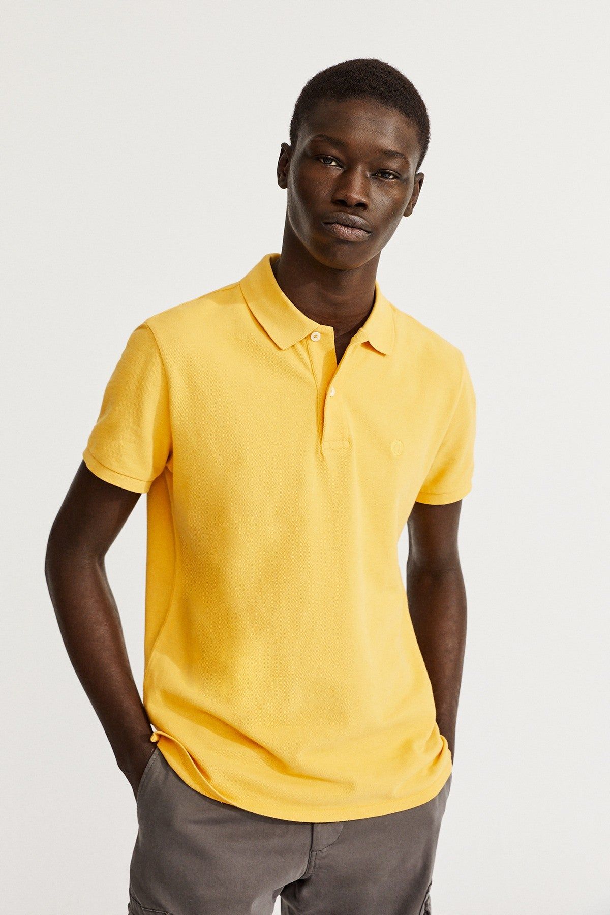 Polo slim piqué moutarde en coton bio - ted slim, Ecoalf, photo 1