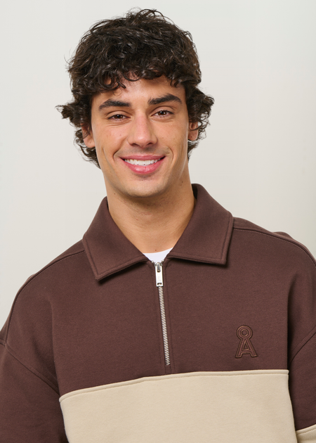 Troyer-Sweatshirt aus Bio-Baumwolle | Zweifarbig "Striped troyer sweatshirt", Armedangels, Foto 2