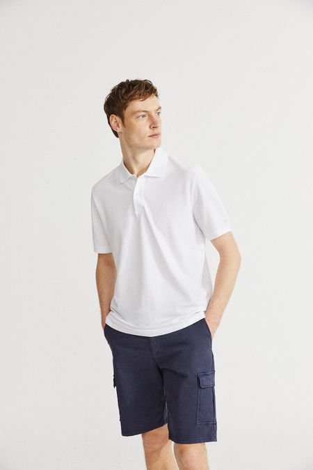 Polo piqué blanc en coton bio - ted regular