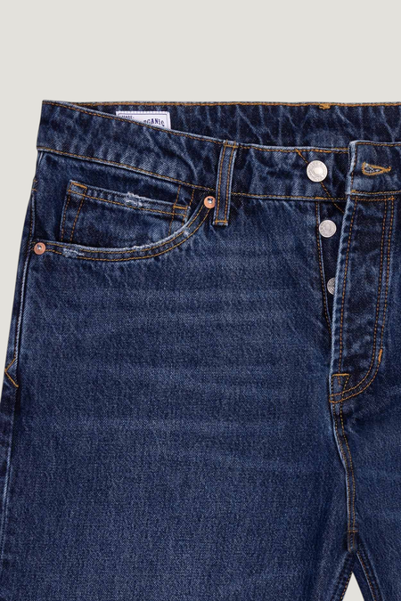 Jean droit large en coton bio | bleu foncé "Roy 15 oz. vintage worn", Kings of Indigo, photo 5