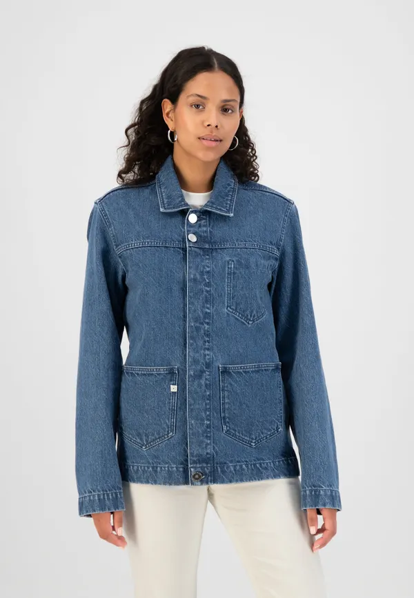 Veste en jean en chanvre, coton bio et recyclé - jackson medium stone, Mud Jeans
