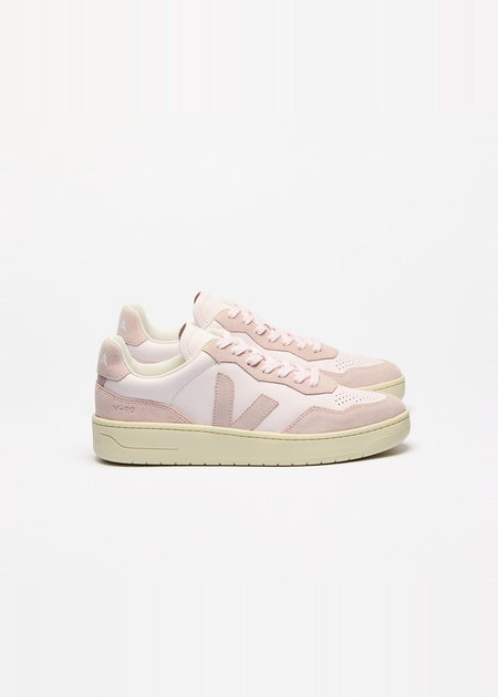Sneaker aus Veloursleder und zertifiziertem Leder | Rosa "v-90 lassi petale", Veja, Foto 1