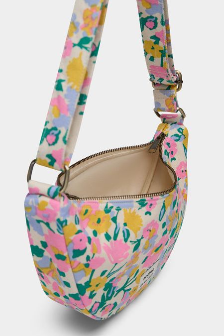 Sac bandoulière en coton bio | multicolore "Andrea pastel bloom - liberty", Hindbag, photo 3