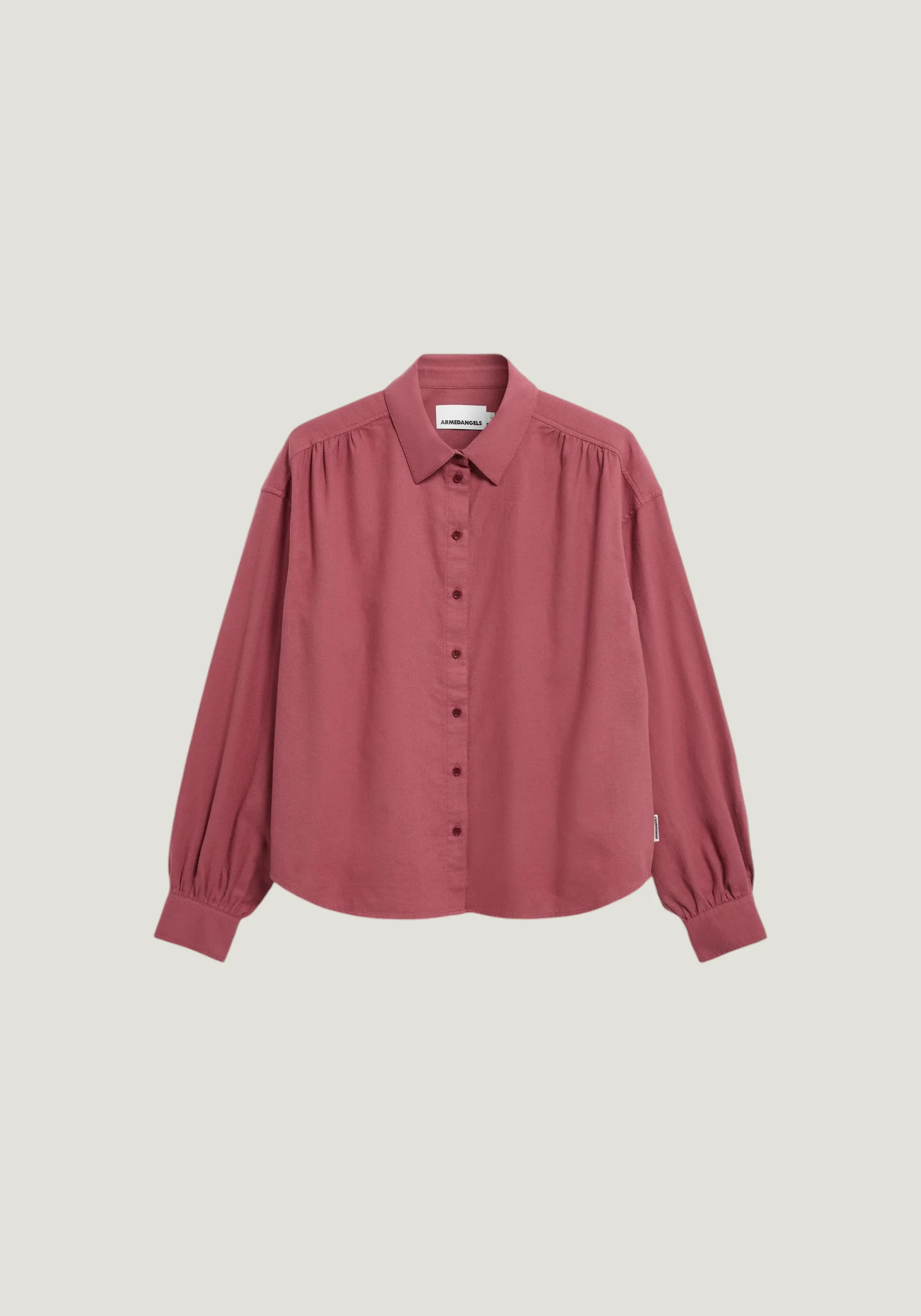 Chemise ample en coton bio | bordeaux "Efinaraa flanell blouse - velvet ember", Armedangels, photo 4
