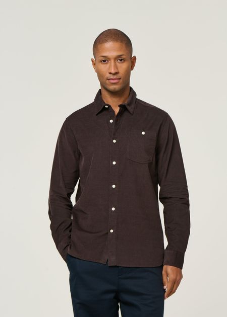 Chemise en velours côtelé | marron "corduroy shirt - chocolate torte"
