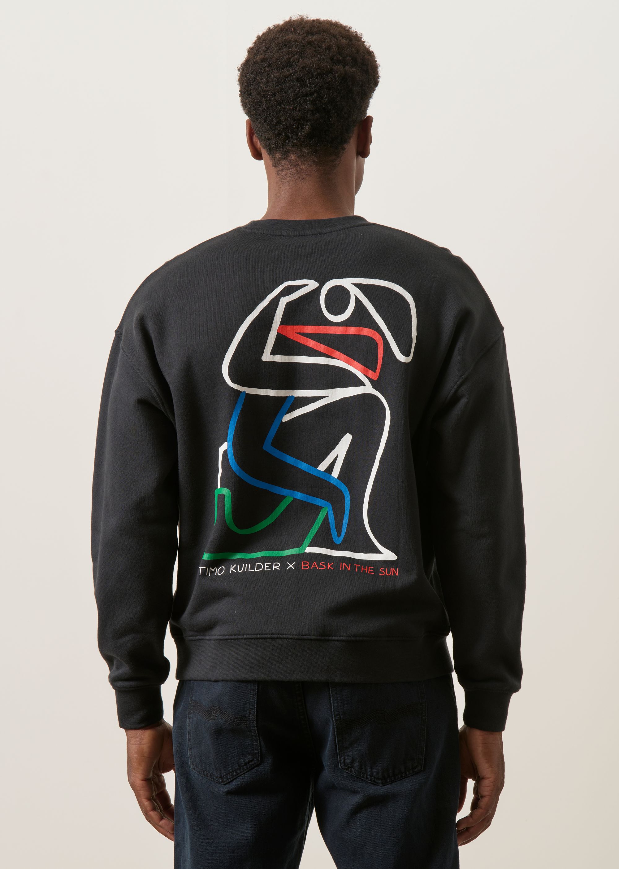 Sweat imprimé en coton bio | noir "Couple - carbon", Bask in the Sun, photo 2